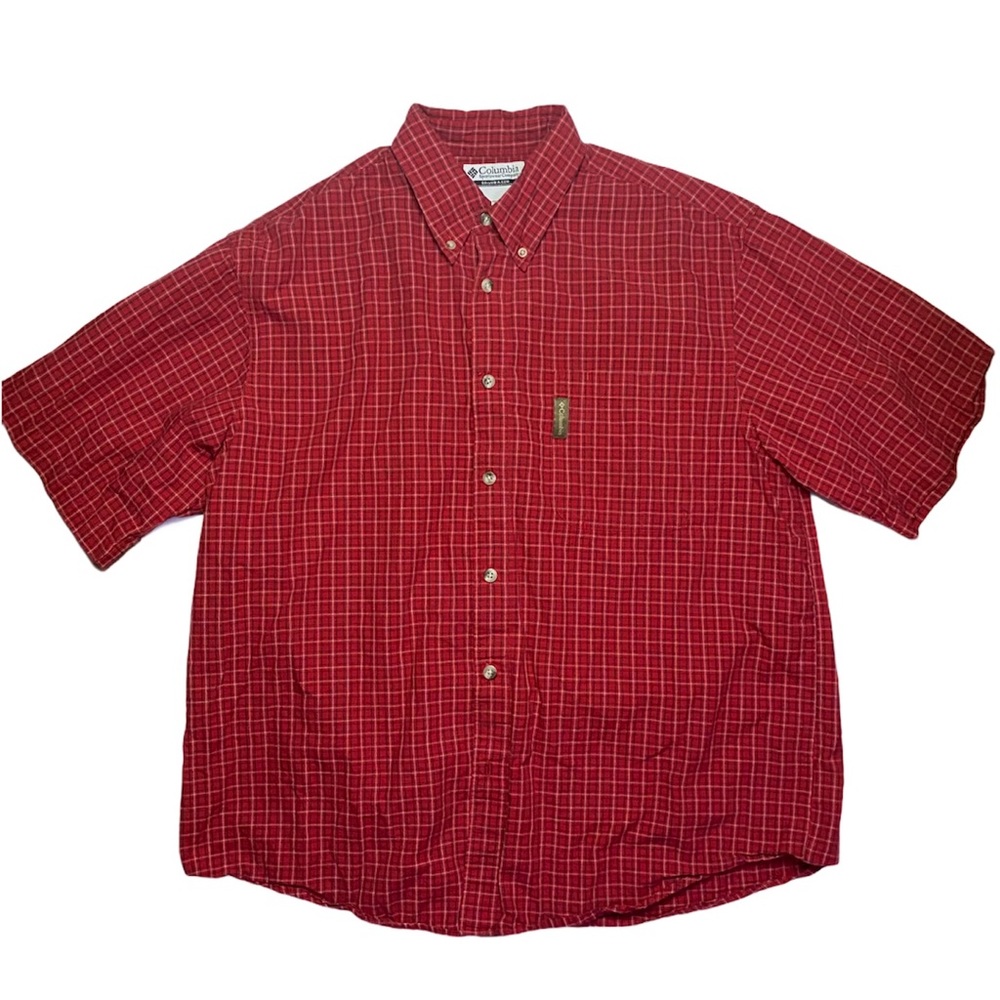 Columbia plaid button up shirt short sleeve sz XL